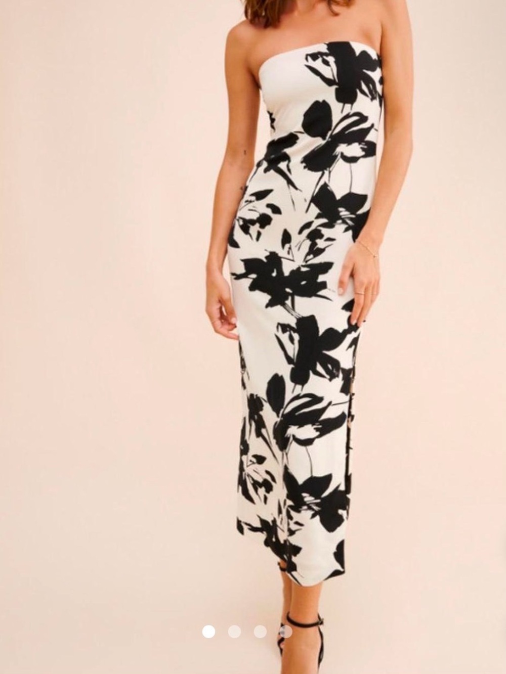 Endless Rose- strapless sleeveless floral midi dress size L
